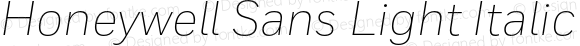 Honeywell Sans Light Italic