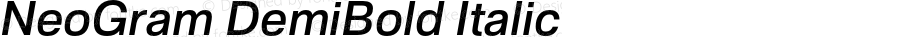 NeoGram DemiBold Italic