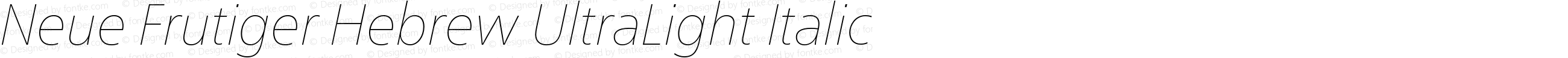 Neue Frutiger Hebrew UltraLight Italic