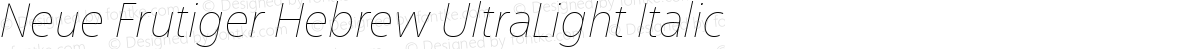 Neue Frutiger Hebrew UltraLight Italic