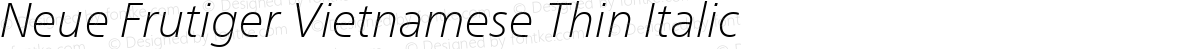 Neue Frutiger Vietnamese Thin Italic