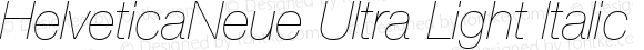HelveticaNeue Ultra Light Italic
