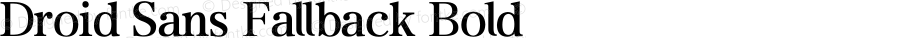 Droid Sans Fallback Bold