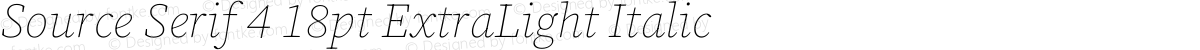 Source Serif 4 18pt ExtraLight Italic