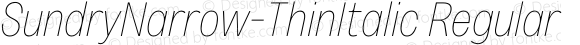 SundryNarrow-ThinItalic Regular