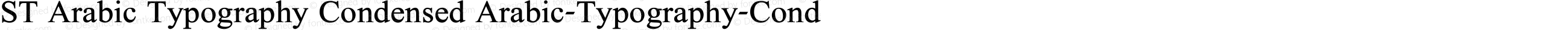 ST Arabic Typography Condensed Arabic-Typography-Cond