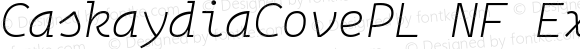 CaskaydiaCovePL NF ExtraLight Italic