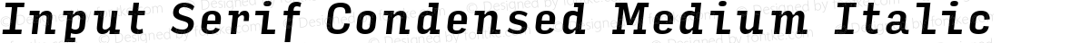 Input Serif Condensed Medium Italic