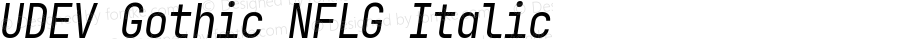 UDEV Gothic NFLG Italic