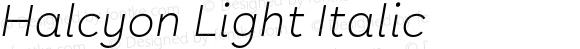 Halcyon Light Italic