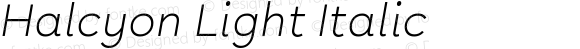 Halcyon Light Italic