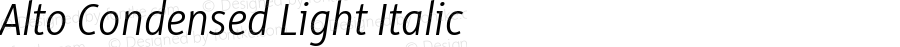 Alto Condensed Light Italic