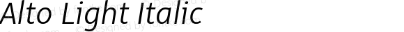 Alto Light Italic Version 3.001