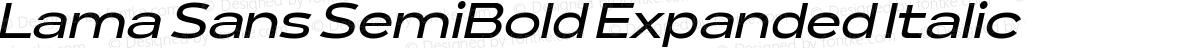 Lama Sans SemiBold Expanded Italic