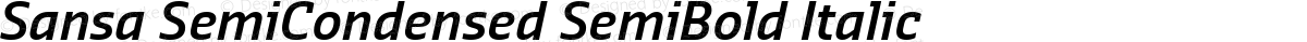 Sansa SemiCondensed SemiBold Italic