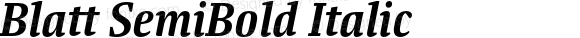 Blatt SemiBold Italic