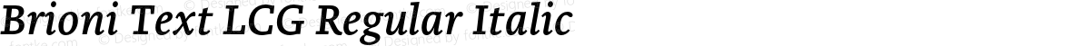 Brioni Text LCG Regular Italic