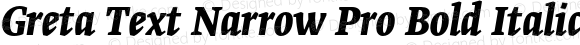 Greta Text Narrow Pro Bold Italic (-)