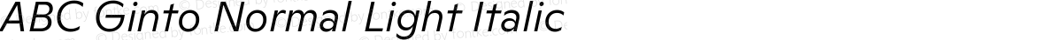 ABC Ginto Normal Light Italic