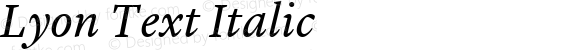 Lyon Text Italic