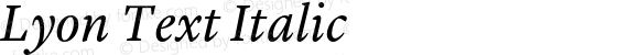 Lyon Text Italic