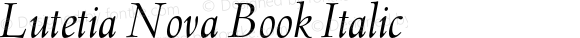 Lutetia Nova Book Italic