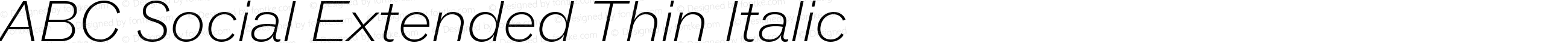 ABC Social Extended Thin Italic