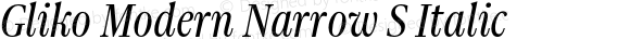 Gliko Modern Narrow S Italic