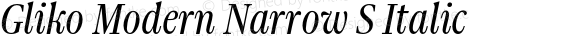 GlikoModernNarrowS-Italic