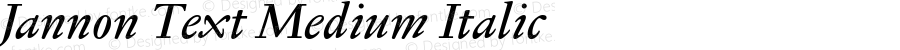 Jannon Text Medium Italic