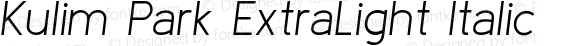 Kulim Park ExtraLight Italic