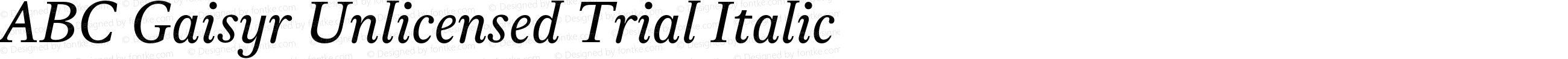 ABC Gaisyr Unlicensed Trial Italic