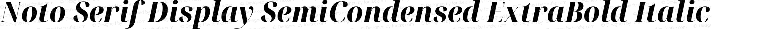 Noto Serif Display SemiCondensed ExtraBold Italic