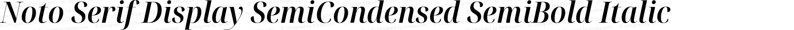 Noto Serif Display SemiCondensed SemiBold Italic