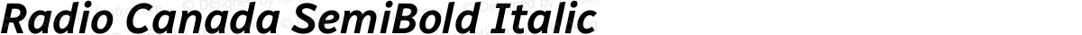 Radio Canada SemiBold Italic