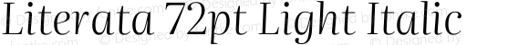 Literata 72pt Light Italic
