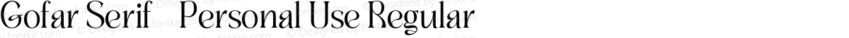 Gofar Serif - Personal Use Regular