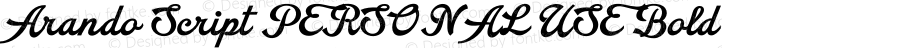 Arando Script PERSONAL USE Bold