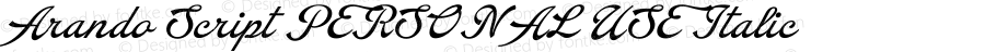 Arando Script PERSONAL USE Italic