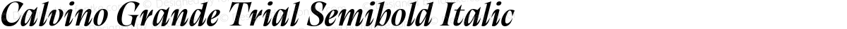Calvino Grande Trial Semibold Italic