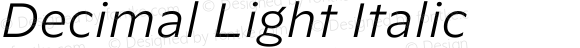 Decimal Light Italic