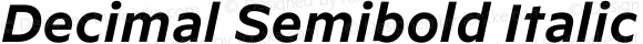 Decimal Semibold Italic