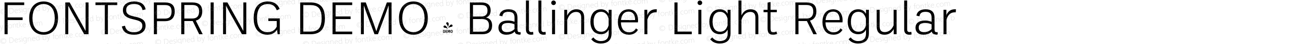 FONTSPRING DEMO - Ballinger Light Regular