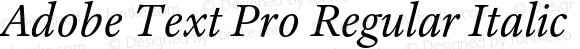 Adobe Text Pro Regular Italic