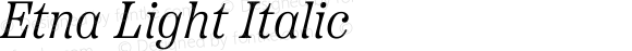 Etna Light Italic