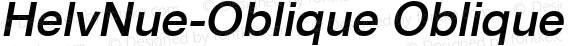 HelvNue-Oblique Oblique