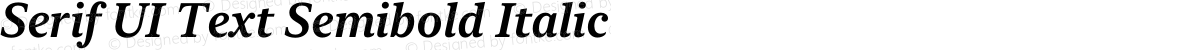 Serif UI Text Semibold Italic