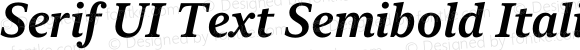 Serif UI Text Semibold Italic