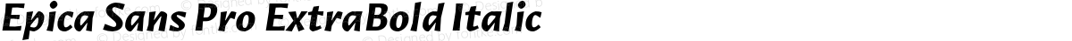 Epica Sans Pro ExtraBold Italic