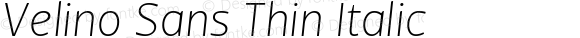 Velino Sans Thin Italic